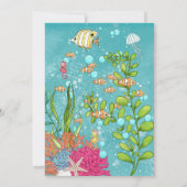 Whimsical Roze Zeemeermin Zomer Pool Party Kaart (Achterkant)