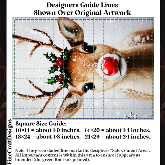 Whimsical Rudolph Rendier Red Nose EJ2 Decoupage Tissuepapier