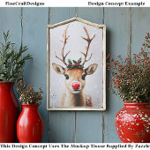 Whimsical Rudolph Rendier Rode Neus EJ1 Decoupage Tissuepapier