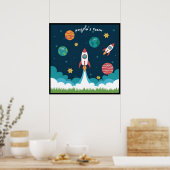 Whimsical ruimte kunst voor kinderkamer poster (Keuken)