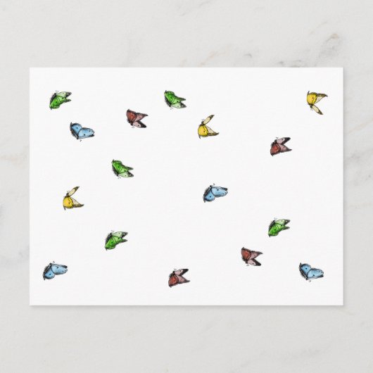 Whimsical Rustic Butterfly slaat de datum op Aankondigingskaart (Achterkant)