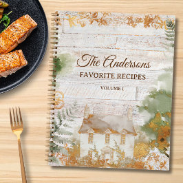 Whimsical Rustic Country Family Recipe Book Notitieboek