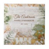 Whimsical Rustic Country House Family Name Tegeltje (Voorkant)