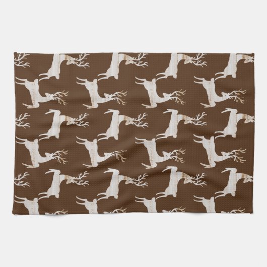 Whimsical Rustic Deer Kitchen Towels Theedoek (Horizontaal)