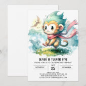 Whimsical Rustic Monkey Verjaardag Kaart (Voorkant / Achterkant)