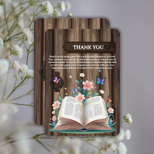 Whimsical Rustic Storybook Baby shower Bedankkaart