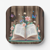 Whimsical Rustic Storybook Baby shower Papieren Bordje (Voorkant)