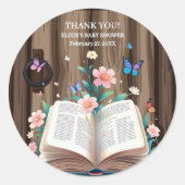 Whimsical Rustic Storybook Baby shower Ronde Sticker (Voorkant)