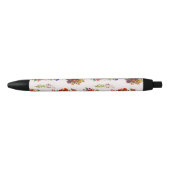 Whimsical Rustic Summer Wildflower Foliage Zwarte Inkt Pen (Voorkant)