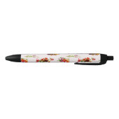 Whimsical Rustic Summer Wildflower Foliage Zwarte Inkt Pen (Bodem)