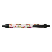Whimsical Rustic Summer Wildflower Foliage Zwarte Inkt Pen (Achterkant)