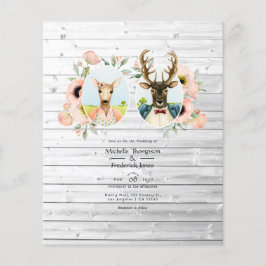 Whimsical Rustic Woodland Forest Deer Wedding Flyer