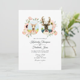 Whimsical Rustic Woodland Forest Deer Wedding Kaart