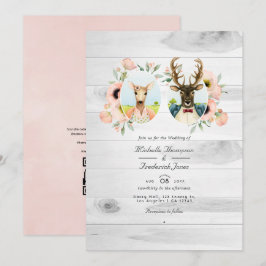 Whimsical Rustic Woodland Forest Deer Wedding Kaart