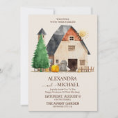 Whimsical rustiek Boerderij bruiloft Kaart (Voorkant)