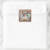 Whimsical rustiek land huis & haard naam vierkante sticker (Tas)