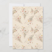Whimsical rustieke beige weide Wildflower bruiloft Kaart (Achterkant)