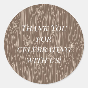 Whimsical rustieke houtnerf bos ronde sticker