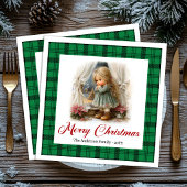 Whimsical rustieke kerstscene aangepaste servetten