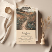 Whimsical rustieke Wildflower Meadow bruiloft All In One Uitnodiging