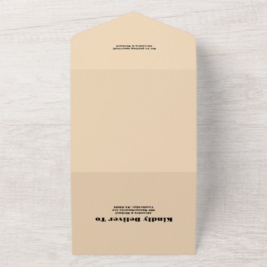 Whimsical rustieke Wildflower Meadow bruiloft All In One Uitnodiging (Buitenkant)