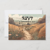 Whimsical rustieke Wildflower Meadow bruiloft RSVP Kaartje (Voorkant)