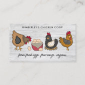 Whimsical Rustisch Boerderij Fresh Eggs Chicken Fa Visitekaartje (Voorkant)