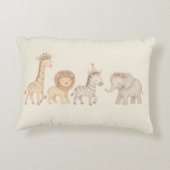 Whimsical Safari Animal Nursery Accent Pillow Accent Kussen (Achterkant)