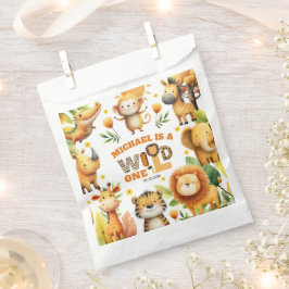 Whimsical Safari Animals WILD ONE 1st Birthday  Bedankzakje