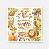 Whimsical Safari Animals WILD ONE 1st Birthday Servet (Voorkant)