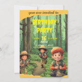 Whimsical Safari Avontuur Verjaardag Uitnodiging (Voorkant)