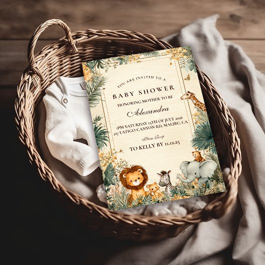 Whimsical Safari Welcome Baby Shower Kaart