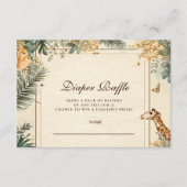Whimsical Safari Welcome Diapper Raffle Informatiekaartje (Voorkant)