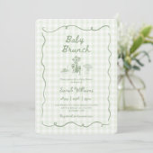 Whimsical Sage Baby Brunch Baby shower Kaart (Staand voorkant)