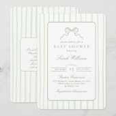 Whimsical sage Baby Shower Kaart (Voorkant / Achterkant)