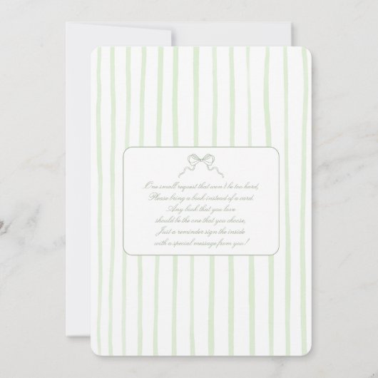 Whimsical sage Baby Shower Kaart (Achterkant)