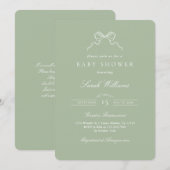 Whimsical Sage Boog Baby Shower uitnodiging (Voorkant / Achterkant)