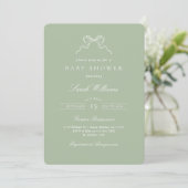 Whimsical Sage Boog Baby Shower uitnodiging (Staand voorkant)