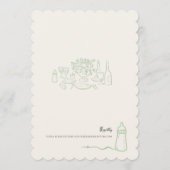 Whimsical Sage Doodle Laten we brunchen Baby Showe Kaart (Achterkant)