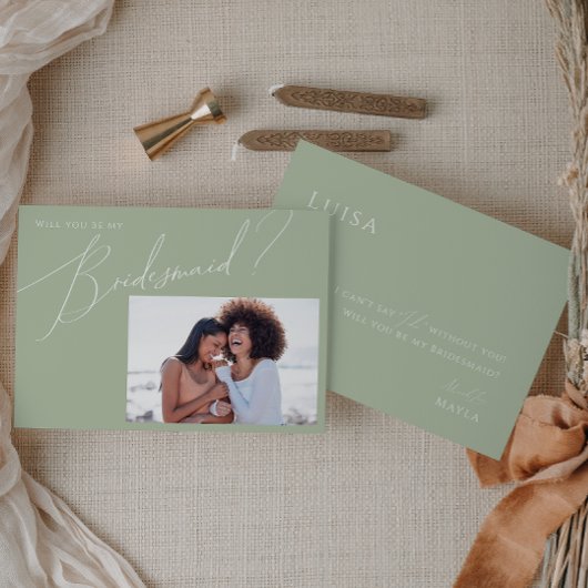 Whimsical Sage | Foto Bridesmaid proposal Kaart