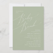Whimsical Sage Green Baby Brunch Invitation Kaart (Voorkant)