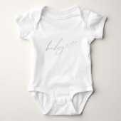 Whimsical Sage Green Baby Est Romper (Voorkant)