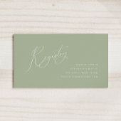 Whimsical Sage Green Baby Registry Informatiekaartje
