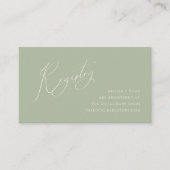 Whimsical Sage Green Baby Registry Informatiekaartje (Voorkant)