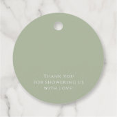 Whimsical Sage Green Baby shower Bedankt Bedankjes Labels (Achterkant)