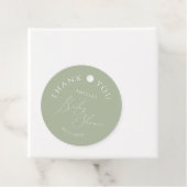 Whimsical Sage Green Baby shower Bedankt Bedankjes Labels (In situ)