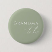 Whimsical Sage Green Baby shower Oma To Be Ronde Button 5,7 Cm (Voorkant)