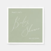 Whimsical Sage Green Baby shower servetten (Voorkant)