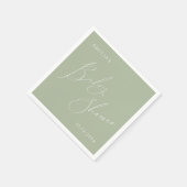Whimsical Sage Green Baby shower servetten (Hoek)
