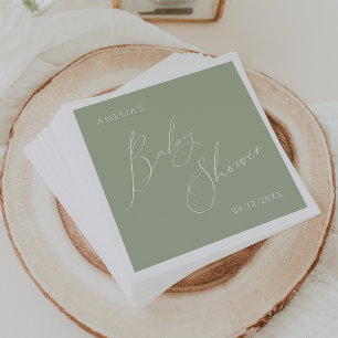 Whimsical Sage Green Baby shower servetten